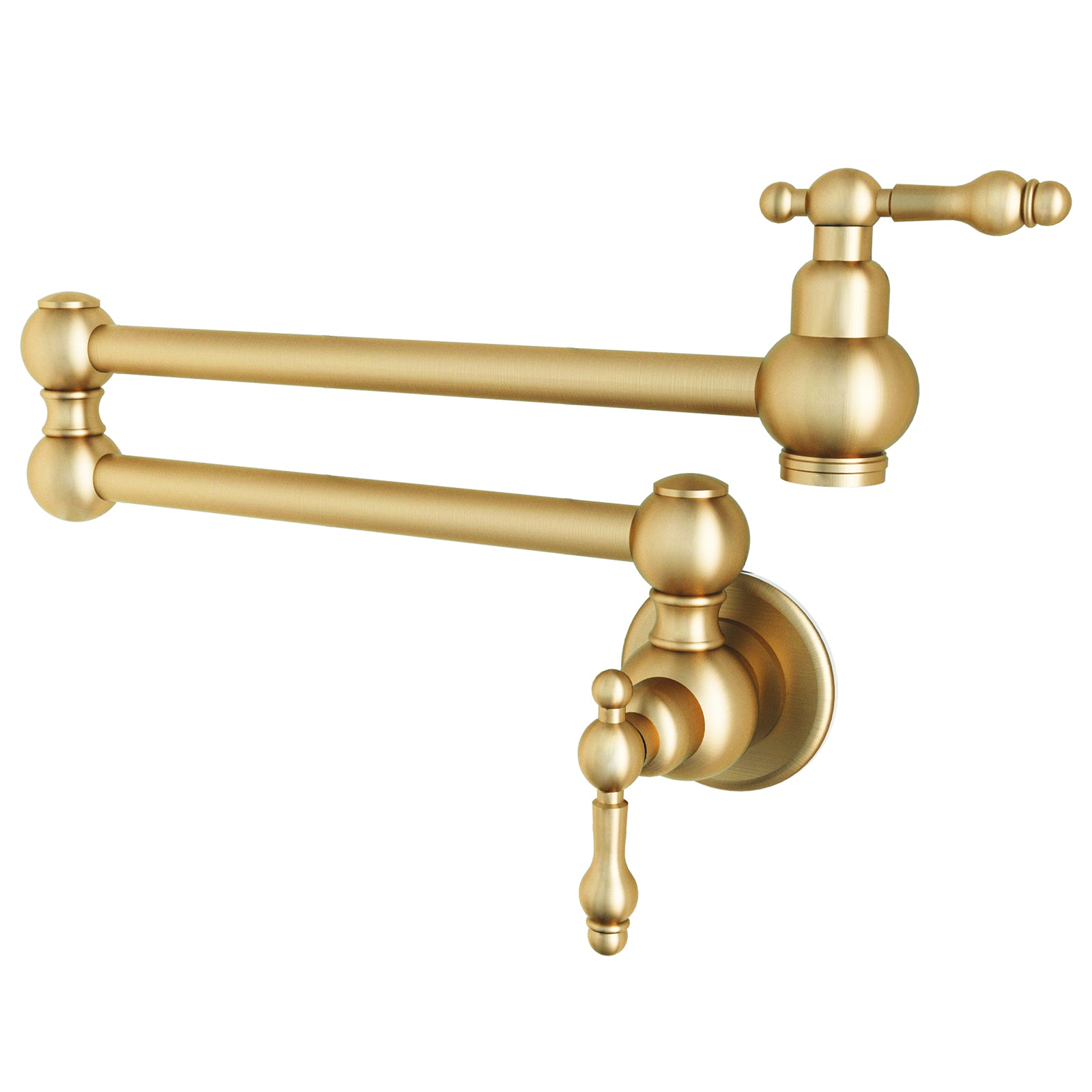 Besdor Brass Pot Filler Faucet Wall Mount Over Stove Faucet Brushed Gold